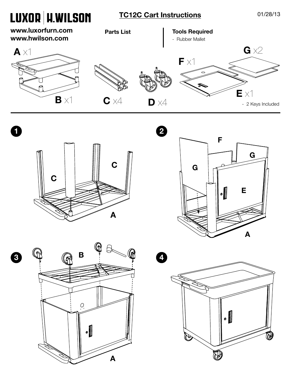 Luxor|H.Wilson TC12C User Manual | 1 page