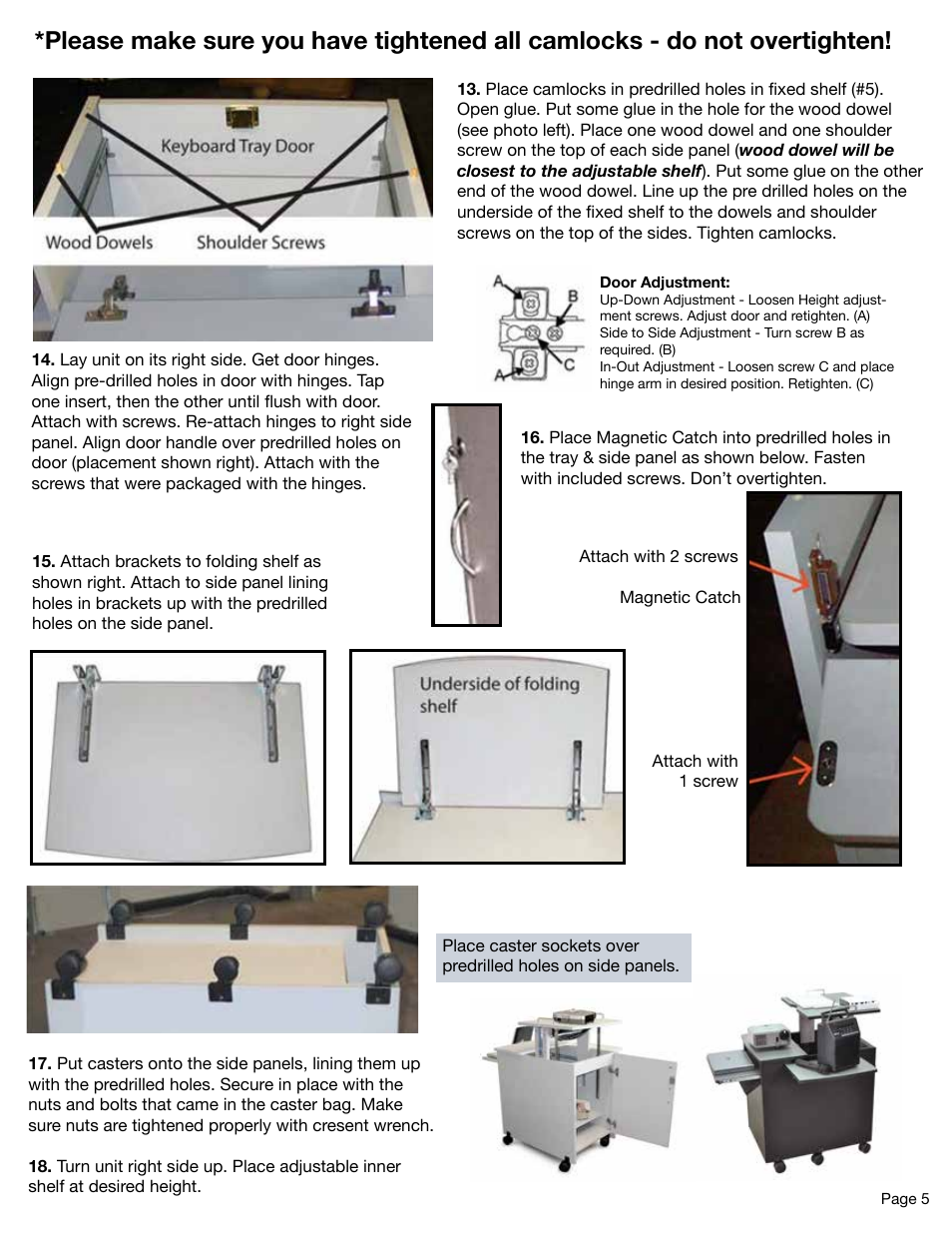 Luxor|H.Wilson WPS5CE User Manual | Page 5 / 5