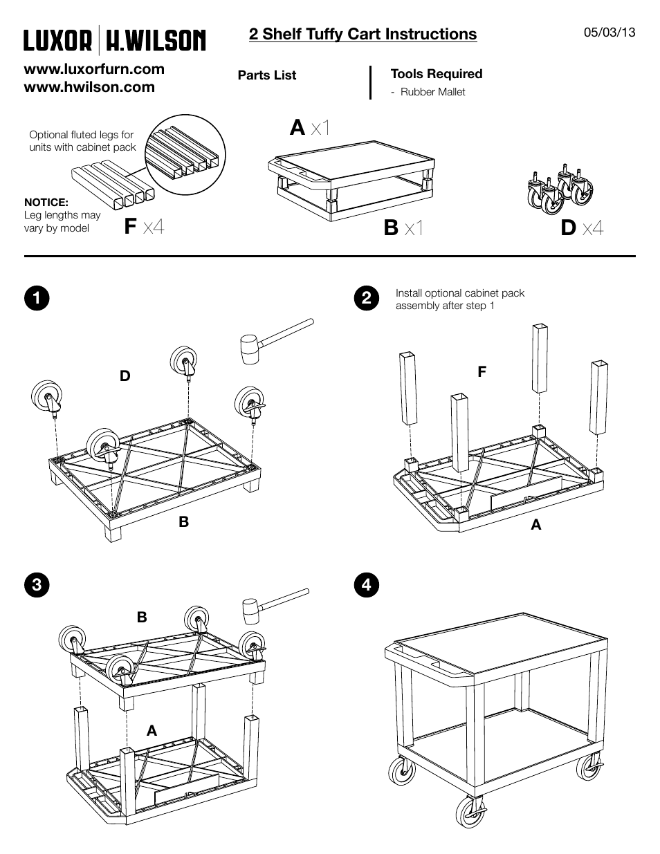 Luxor|H.Wilson WT16E User Manual | 2 pages