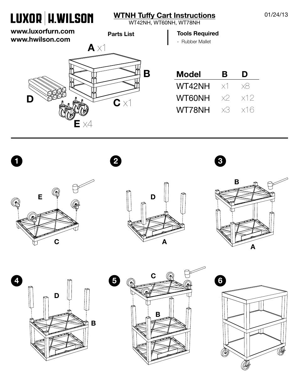 Luxor|H.Wilson WT60NH User Manual | 1 page