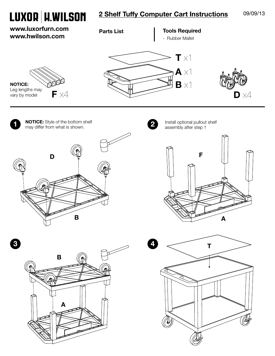 Luxor|H.Wilson WTM1 User Manual | 2 pages