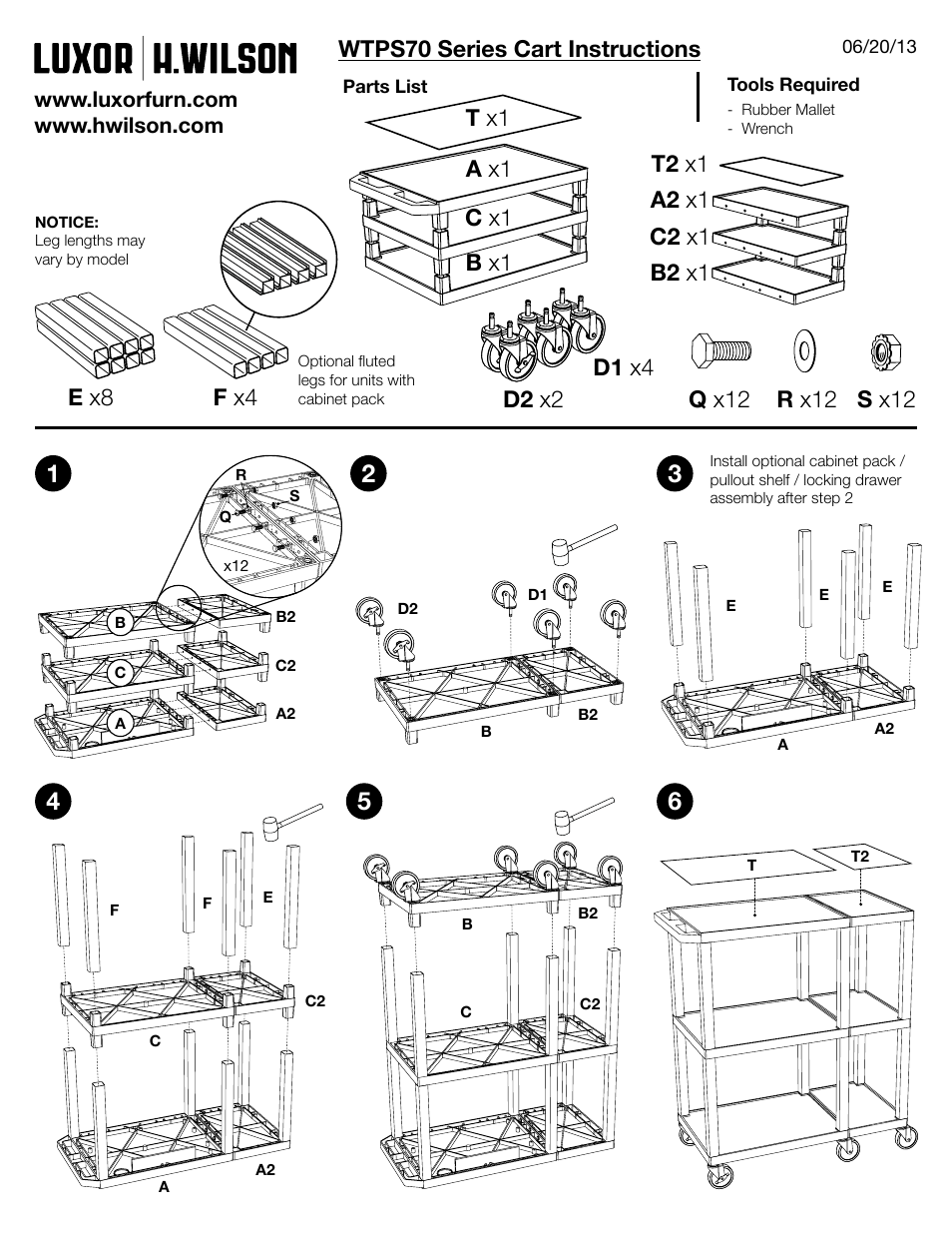 Luxor|H.Wilson WTPS70BR User Manual | 1 page