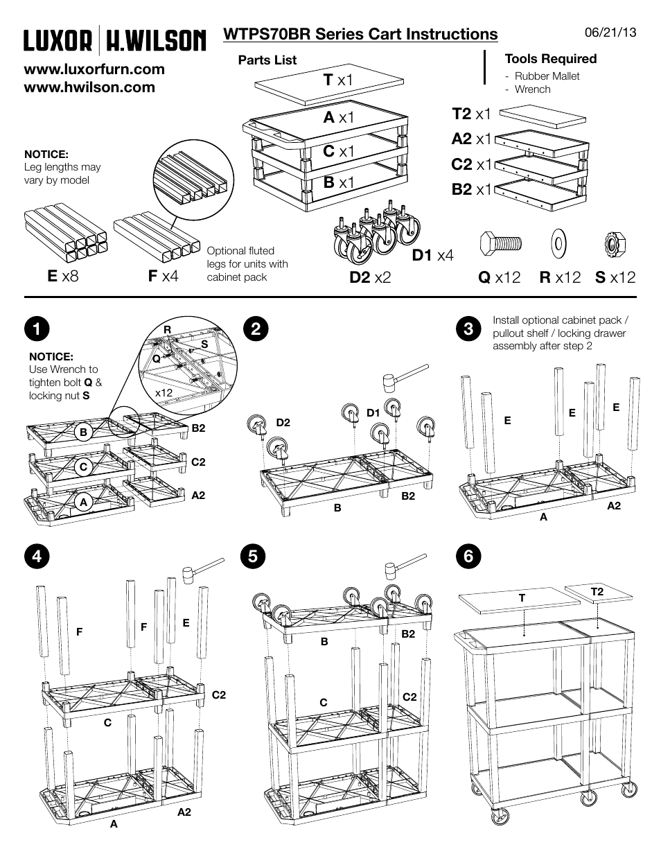 Luxor|H.Wilson WTPS70BRE User Manual | 3 pages