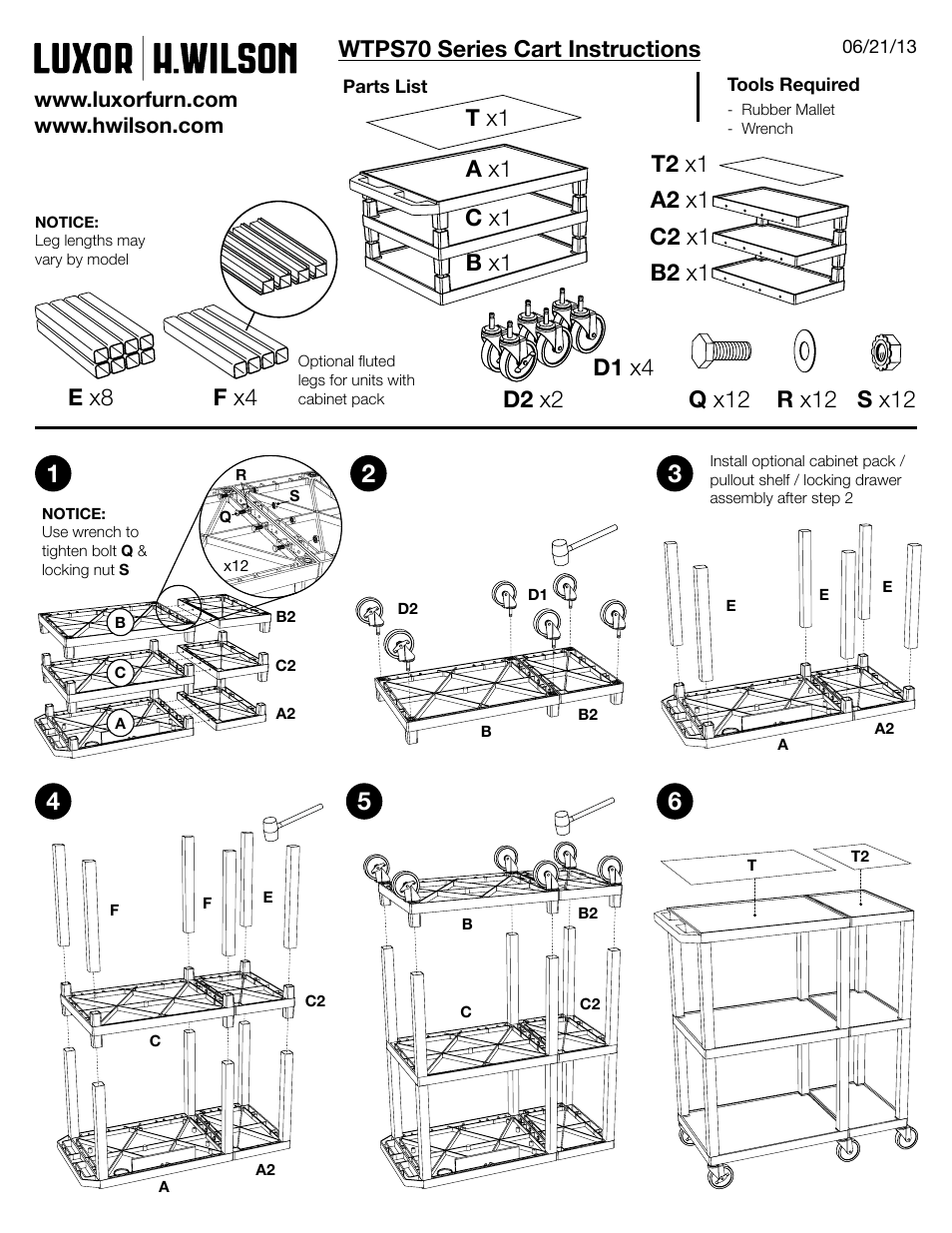 Luxor|H.Wilson WTPS70ME User Manual | 4 pages
