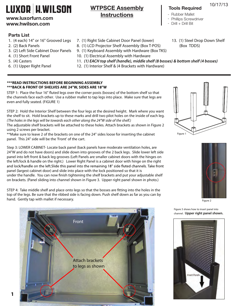 Luxor|H.Wilson WTPSC User Manual | 4 pages