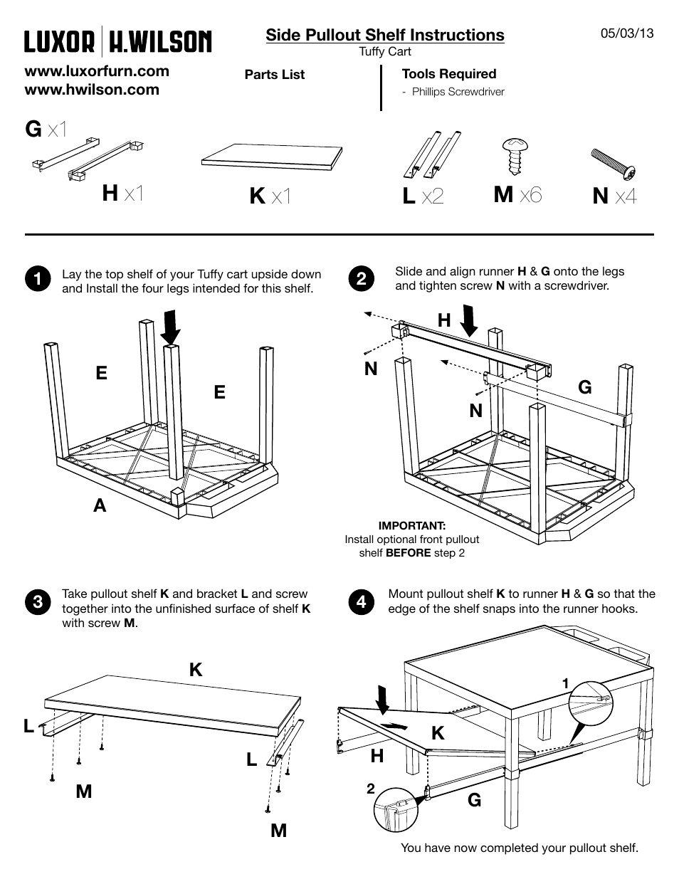Tuffy_sidepullout_instruct.pdf, Kg h | Luxor|H.Wilson WTPSP42E User Manual | Page 2 / 3