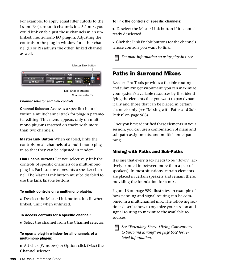 Paths in surround mixes | M-AUDIO Pro Tools Recording Studio User Manual | Page 1006 / 1112