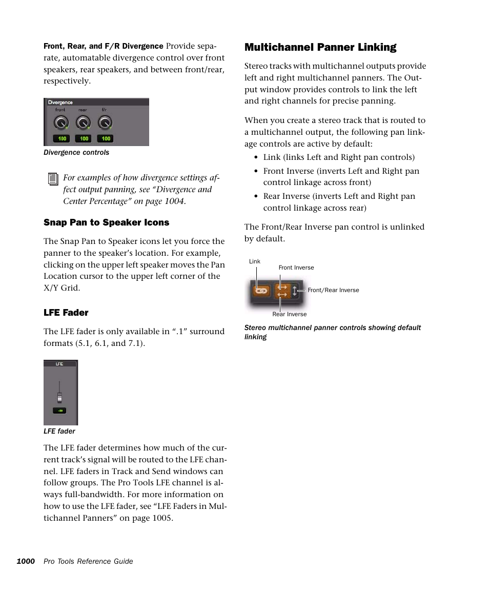 Multichannel panner linking | M-AUDIO Pro Tools Recording Studio User Manual | Page 1018 / 1112