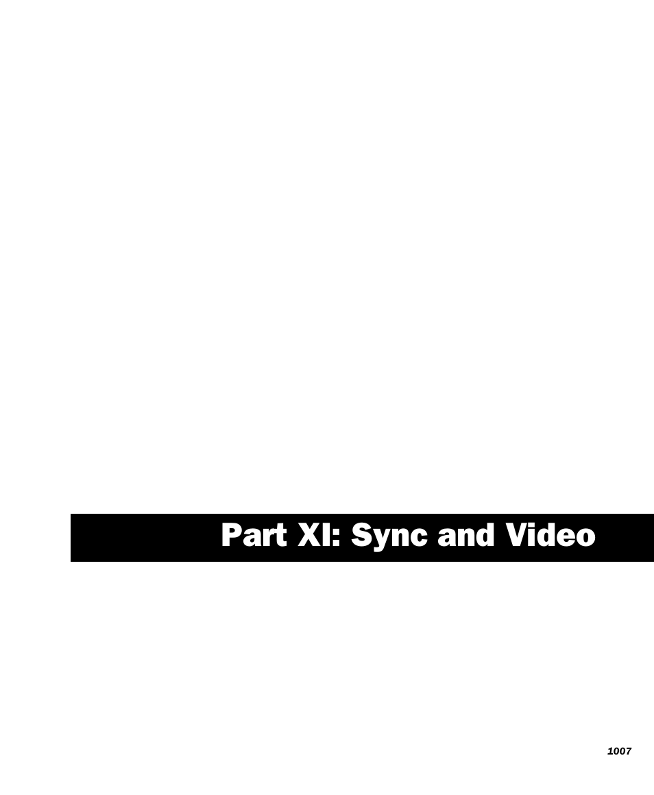 Sync and video, Part xi sync and video, Part xi: sync and video | M-AUDIO Pro Tools Recording Studio User Manual | Page 1025 / 1112