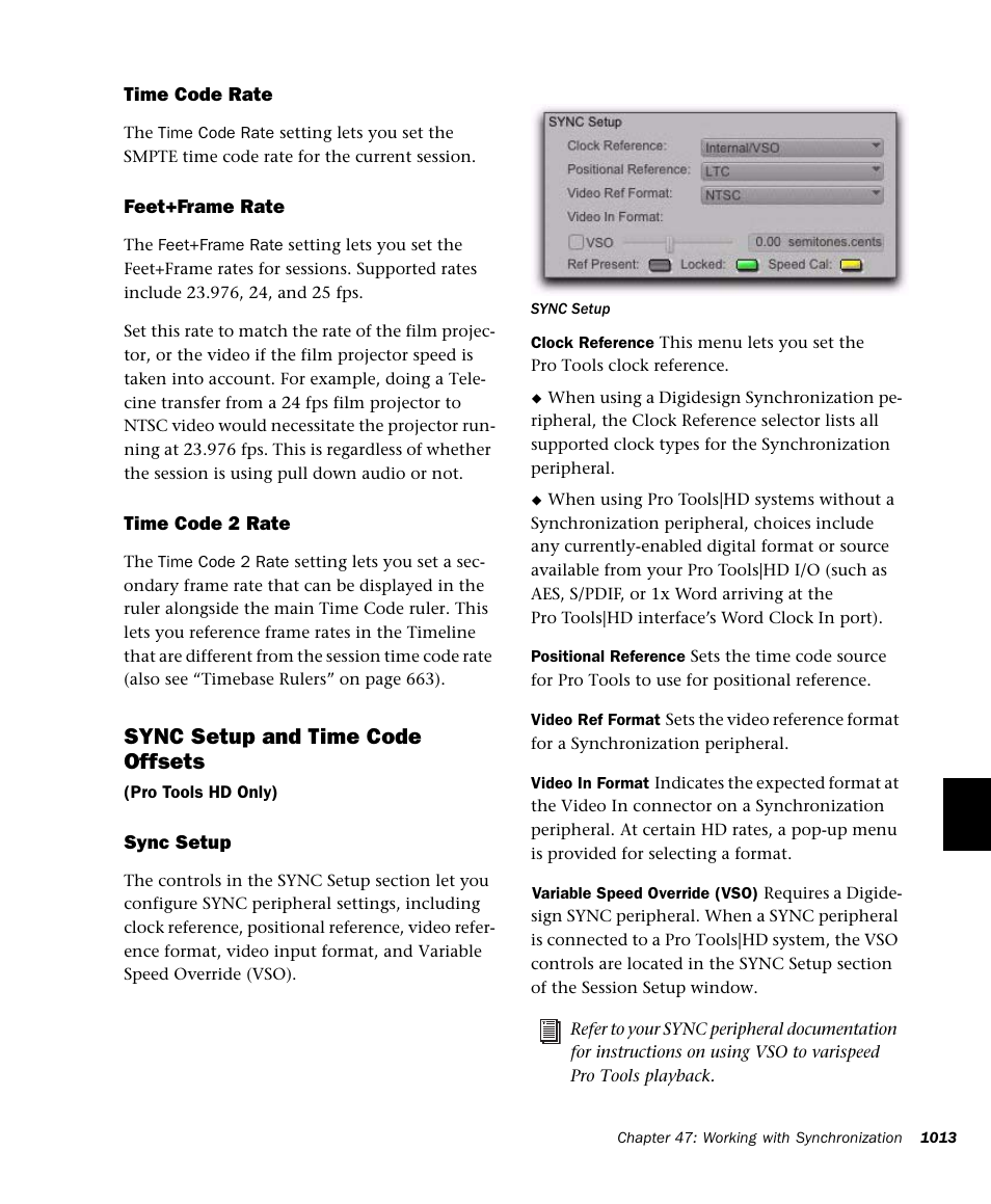 Sync setup and time code offsets | M-AUDIO Pro Tools Recording Studio User Manual | Page 1031 / 1112