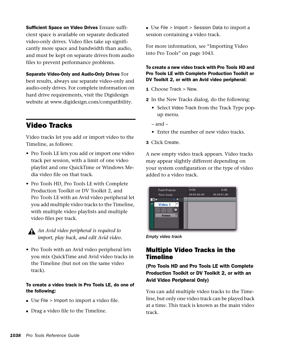 Video tracks, Multiple video tracks in the timeline | M-AUDIO Pro Tools Recording Studio User Manual | Page 1056 / 1112