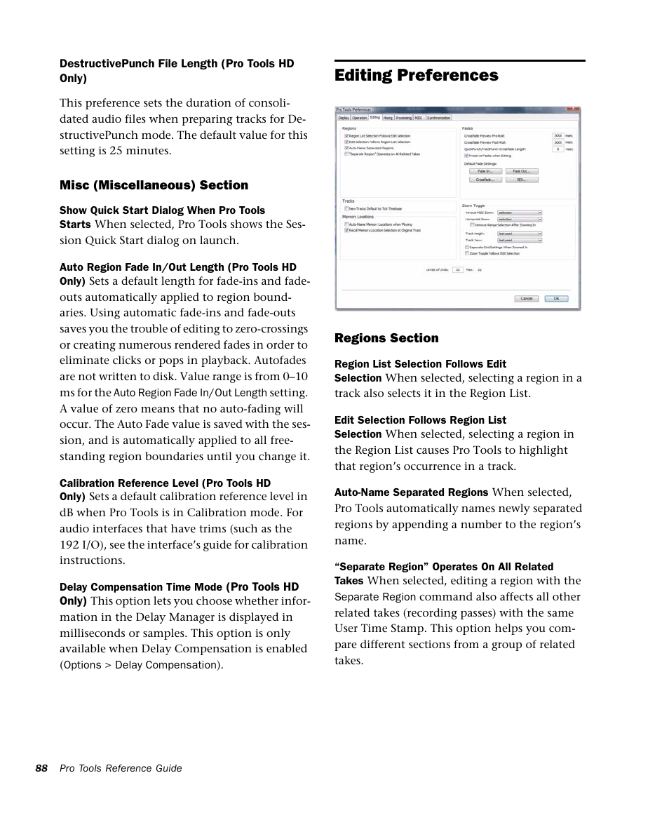 Editing preferences | M-AUDIO Pro Tools Recording Studio User Manual | Page 106 / 1112