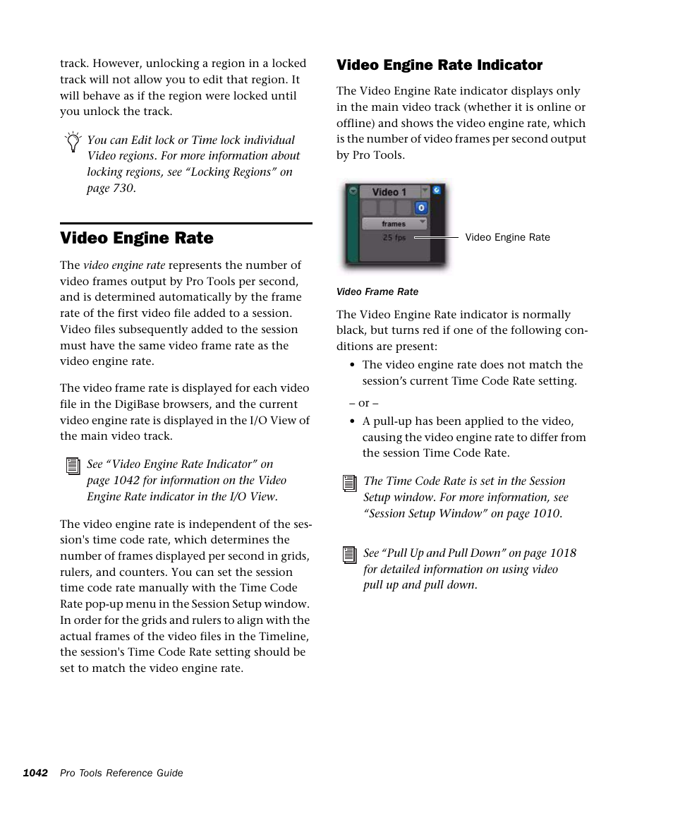 Video engine rate, Video engine rate indicator | M-AUDIO Pro Tools Recording Studio User Manual | Page 1060 / 1112