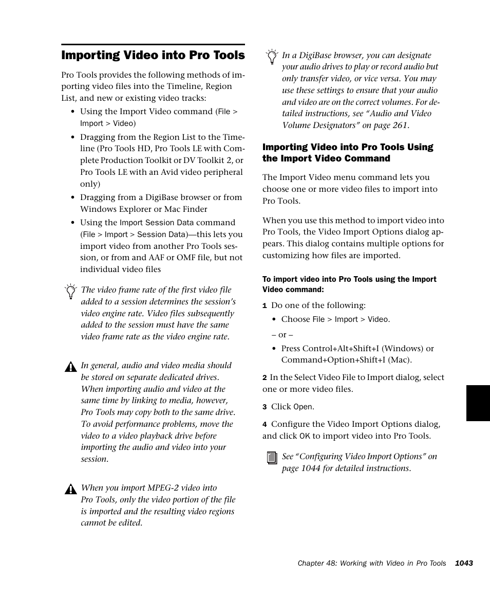 Importing video into pro tools | M-AUDIO Pro Tools Recording Studio User Manual | Page 1061 / 1112