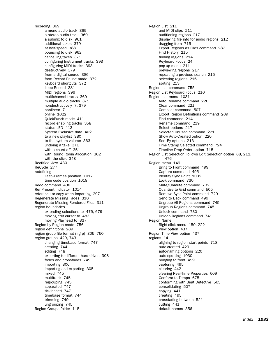 M-AUDIO Pro Tools Recording Studio User Manual | Page 1101 / 1112