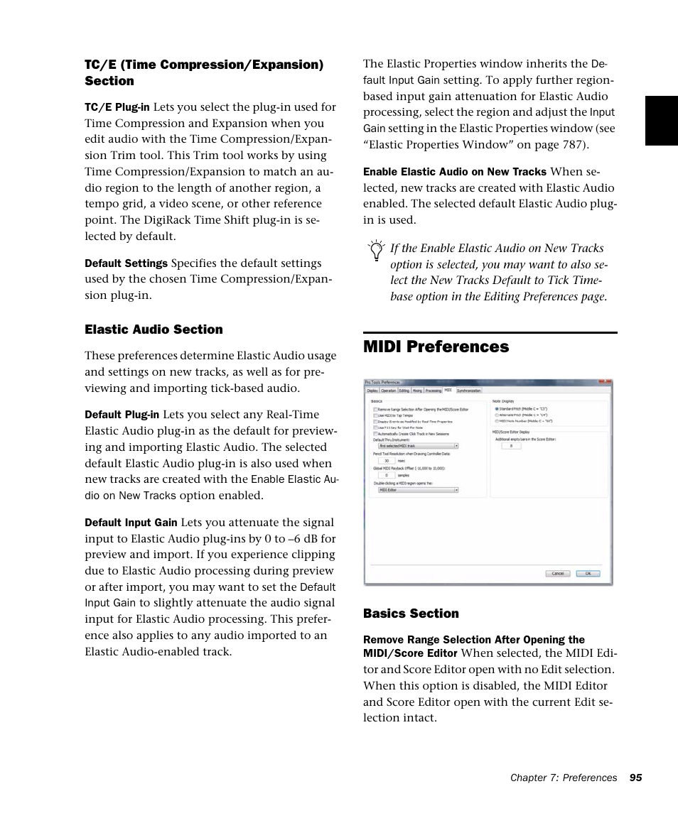 Midi preferences | M-AUDIO Pro Tools Recording Studio User Manual | Page 113 / 1112