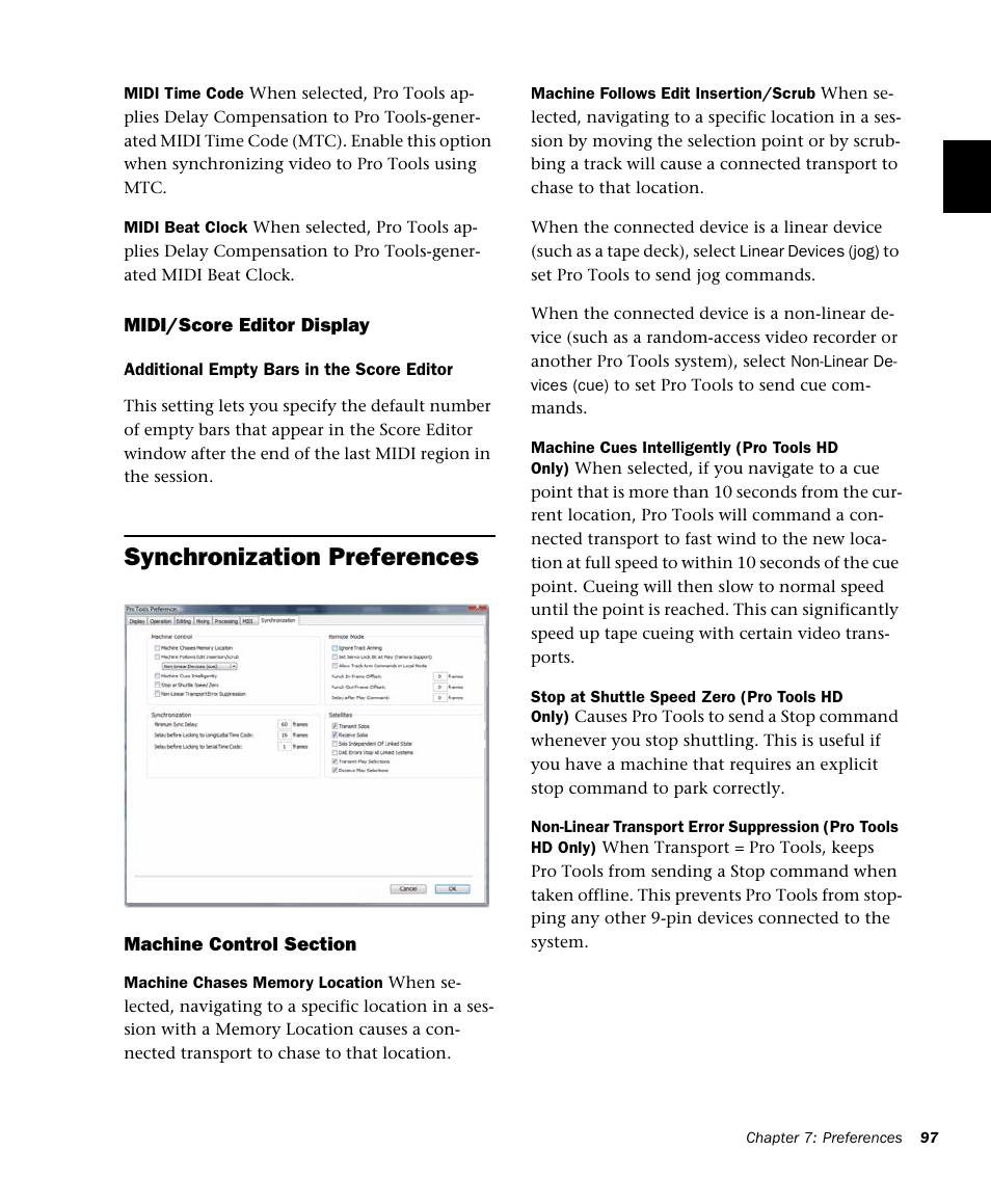 Synchronization preferences | M-AUDIO Pro Tools Recording Studio User Manual | Page 115 / 1112