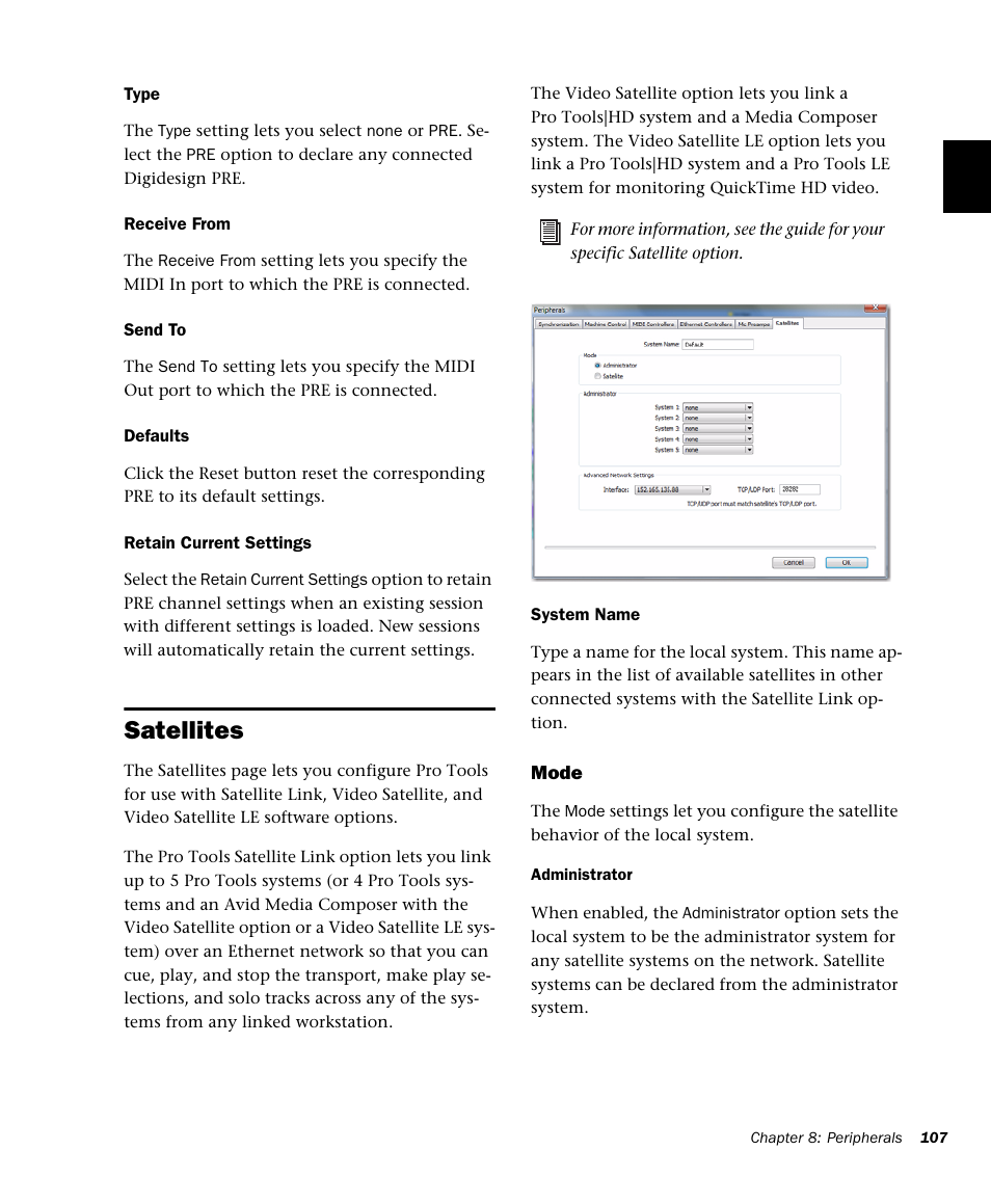 Satellites | M-AUDIO Pro Tools Recording Studio User Manual | Page 125 / 1112