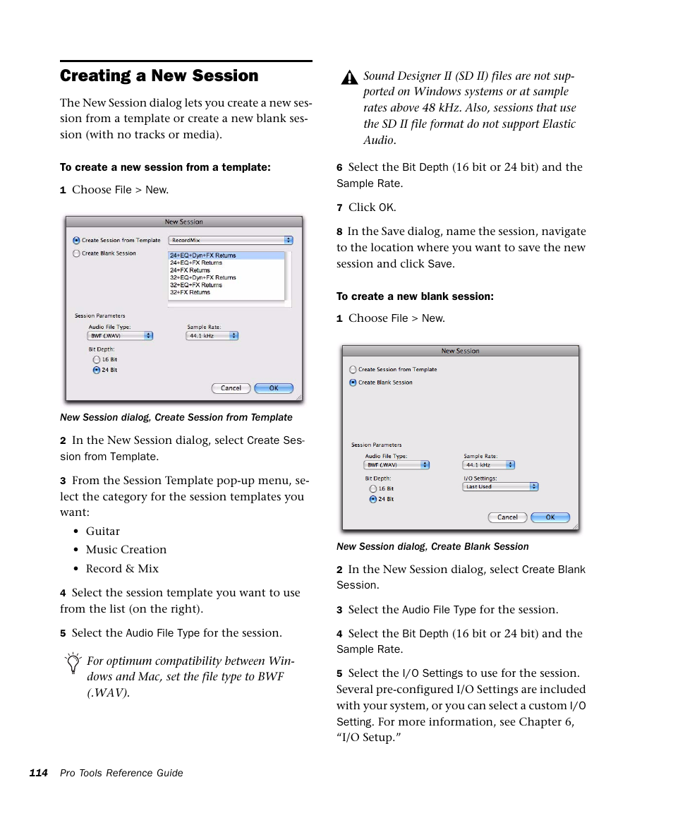 Creating a new session | M-AUDIO Pro Tools Recording Studio User Manual | Page 132 / 1112