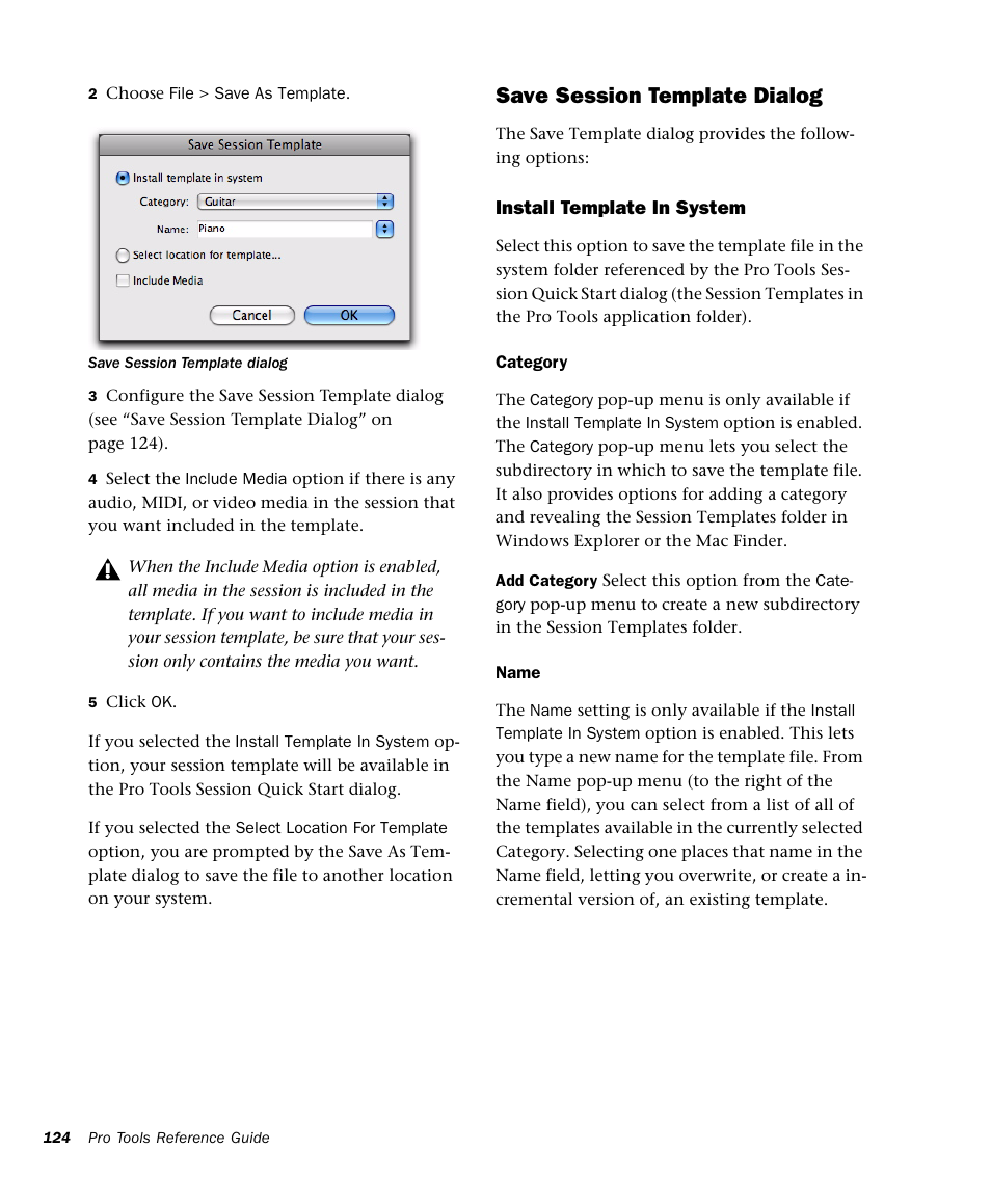 Save session template dialog | M-AUDIO Pro Tools Recording Studio User Manual | Page 142 / 1112