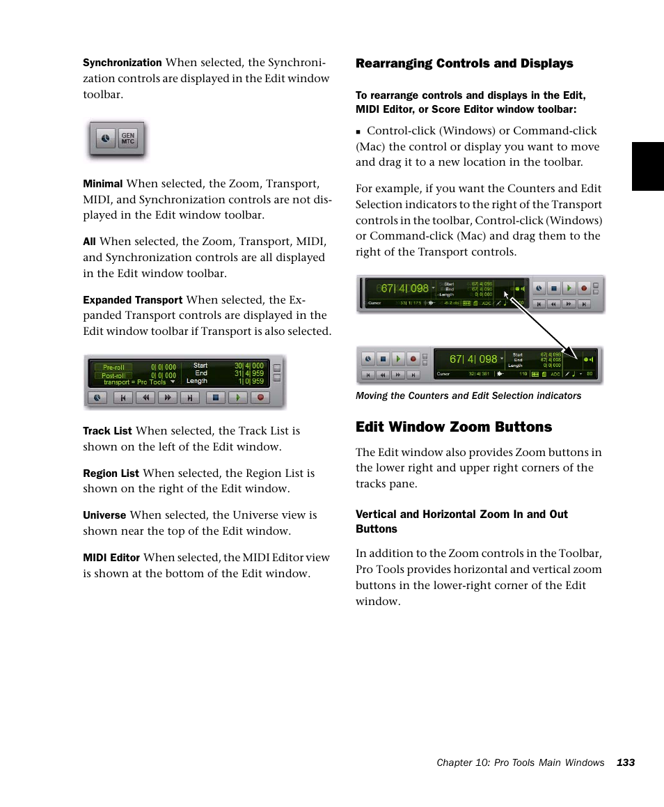 Edit window zoom buttons | M-AUDIO Pro Tools Recording Studio User Manual | Page 151 / 1112