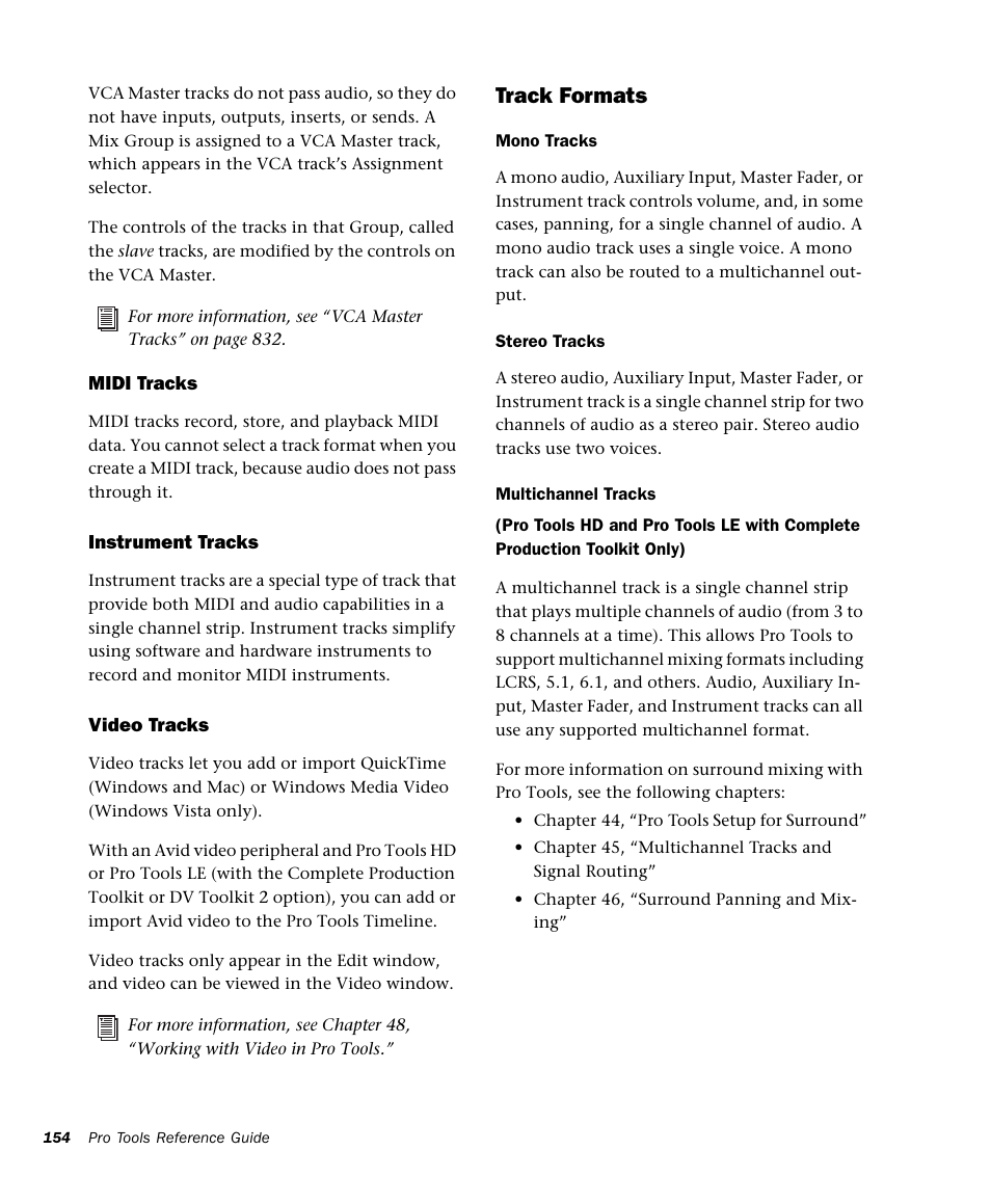Track formats | M-AUDIO Pro Tools Recording Studio User Manual | Page 172 / 1112