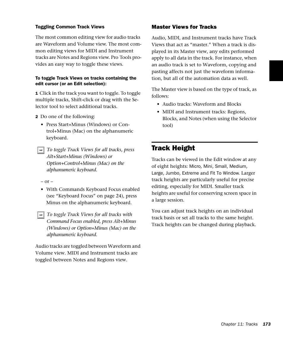 Track height | M-AUDIO Pro Tools Recording Studio User Manual | Page 191 / 1112