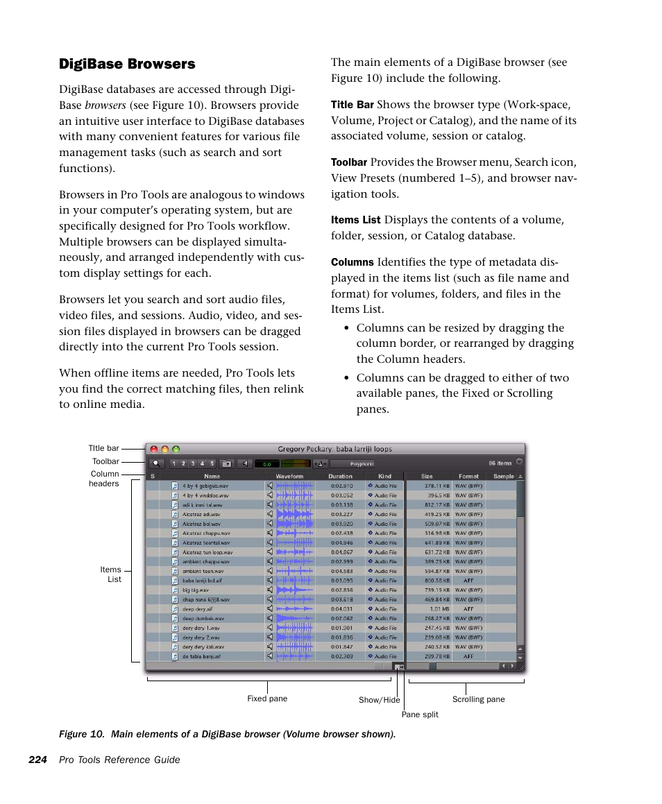 Digibase browsers | M-AUDIO Pro Tools Recording Studio User Manual | Page 242 / 1112