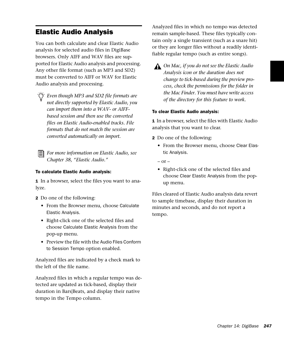 Elastic audio analysis | M-AUDIO Pro Tools Recording Studio User Manual | Page 265 / 1112