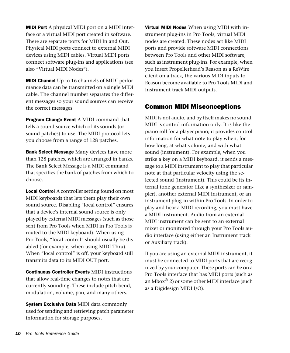 Common midi misconceptions | M-AUDIO Pro Tools Recording Studio User Manual | Page 28 / 1112