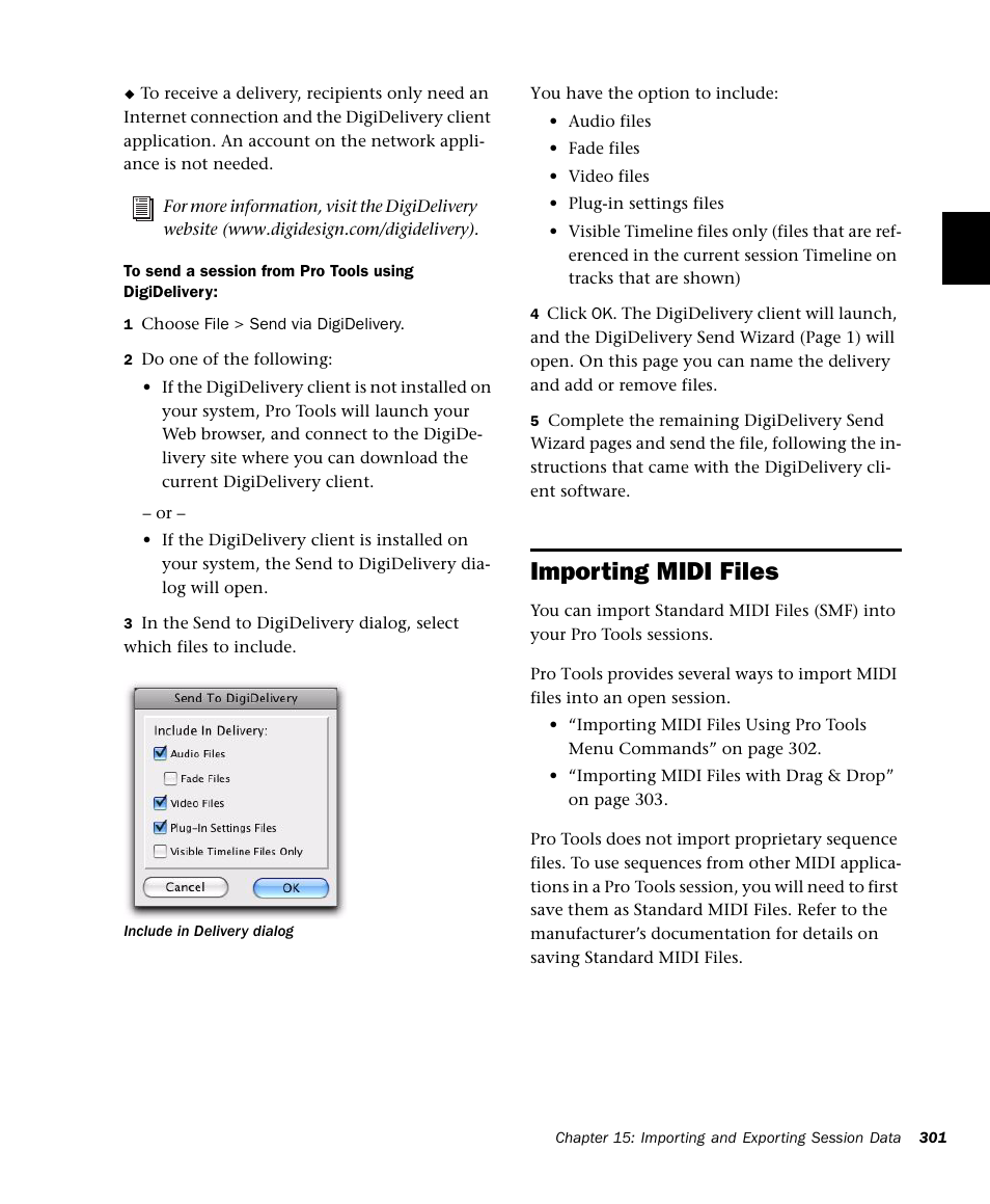 Importing midi files | M-AUDIO Pro Tools Recording Studio User Manual | Page 319 / 1112