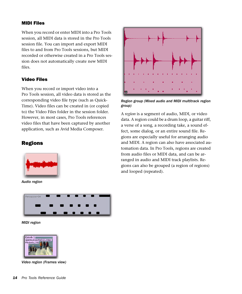 Regions | M-AUDIO Pro Tools Recording Studio User Manual | Page 32 / 1112