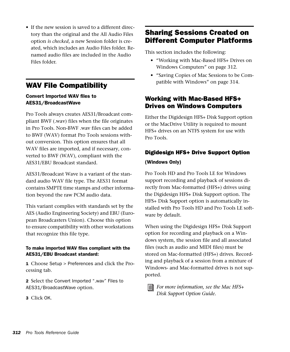 Wav file compatibility | M-AUDIO Pro Tools Recording Studio User Manual | Page 330 / 1112