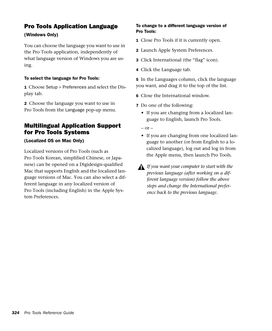 Pro tools application language | M-AUDIO Pro Tools Recording Studio User Manual | Page 342 / 1112