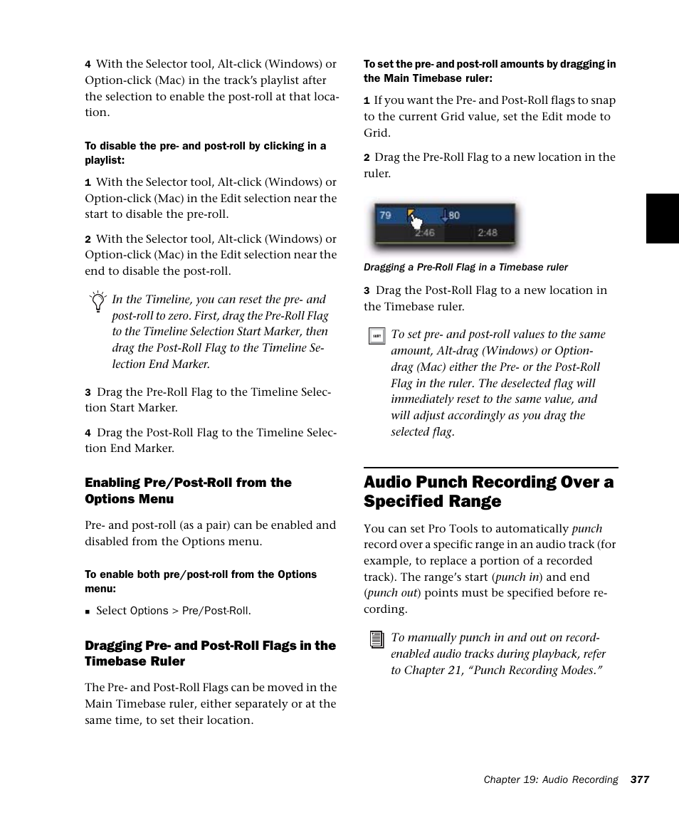 Audio punch recording over a specified range | M-AUDIO Pro Tools Recording Studio User Manual | Page 395 / 1112