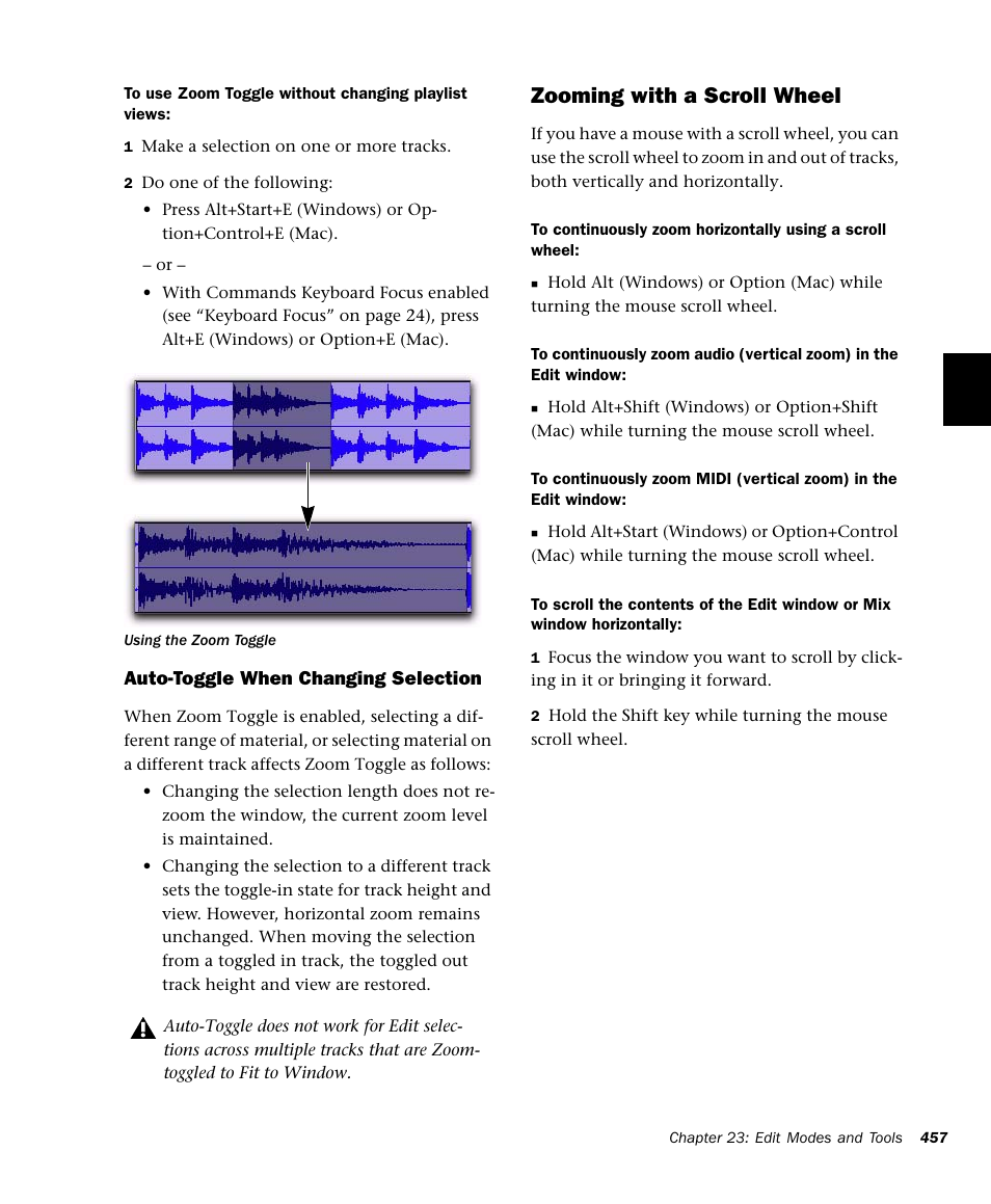 Zooming with a scroll wheel | M-AUDIO Pro Tools Recording Studio User Manual | Page 475 / 1112