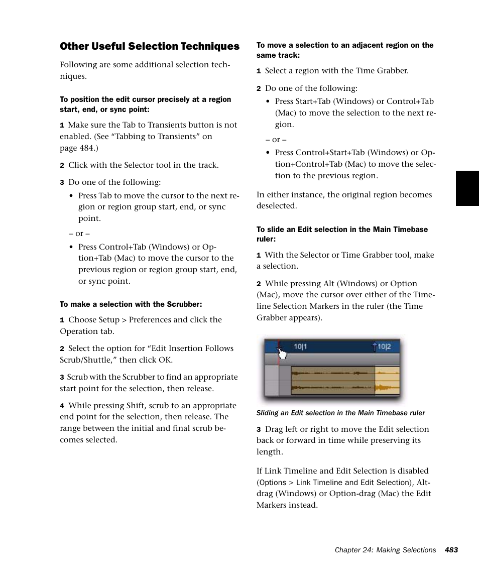 Other useful selection techniques | M-AUDIO Pro Tools Recording Studio User Manual | Page 501 / 1112