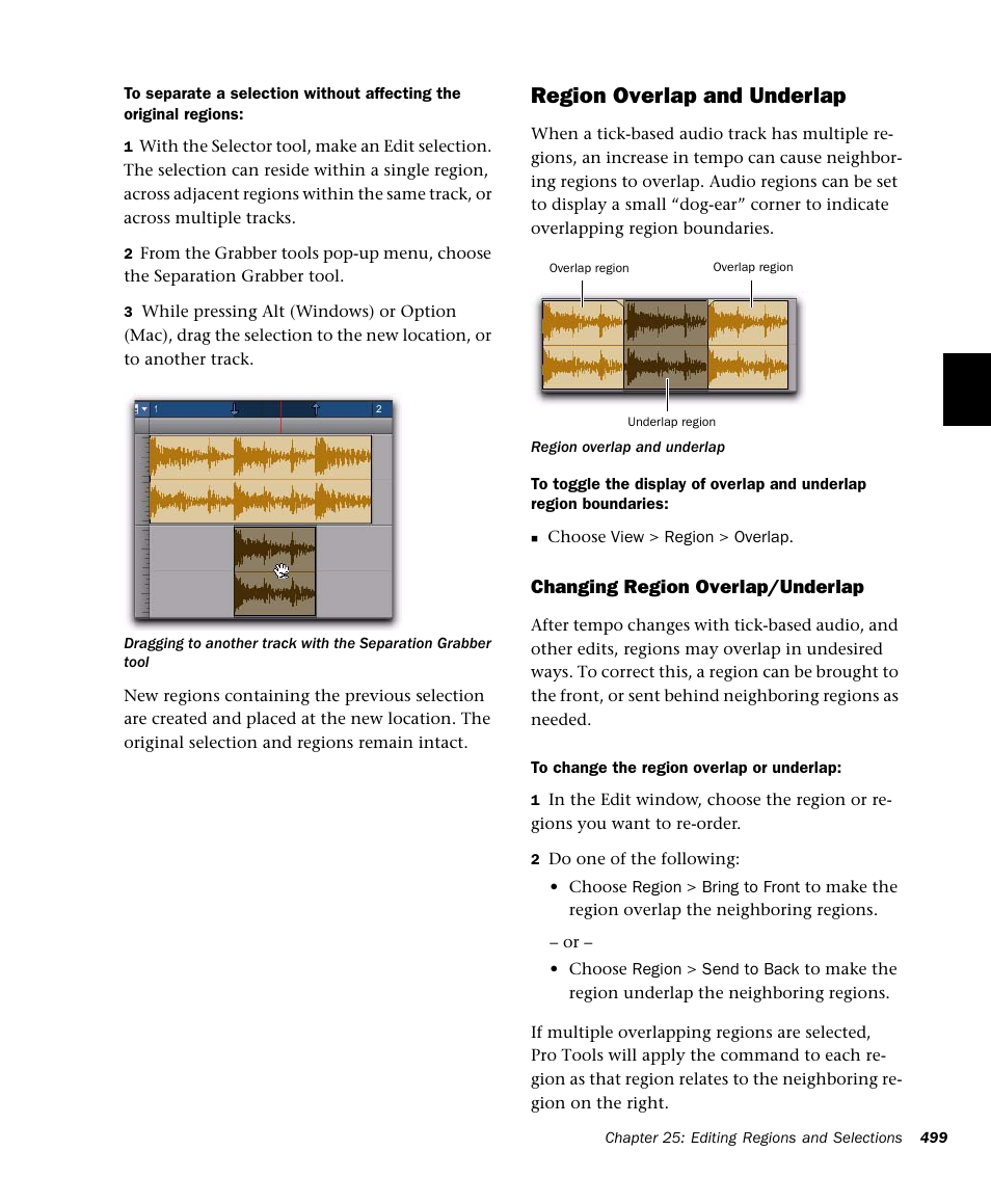 Region overlap and underlap | M-AUDIO Pro Tools Recording Studio User Manual | Page 517 / 1112