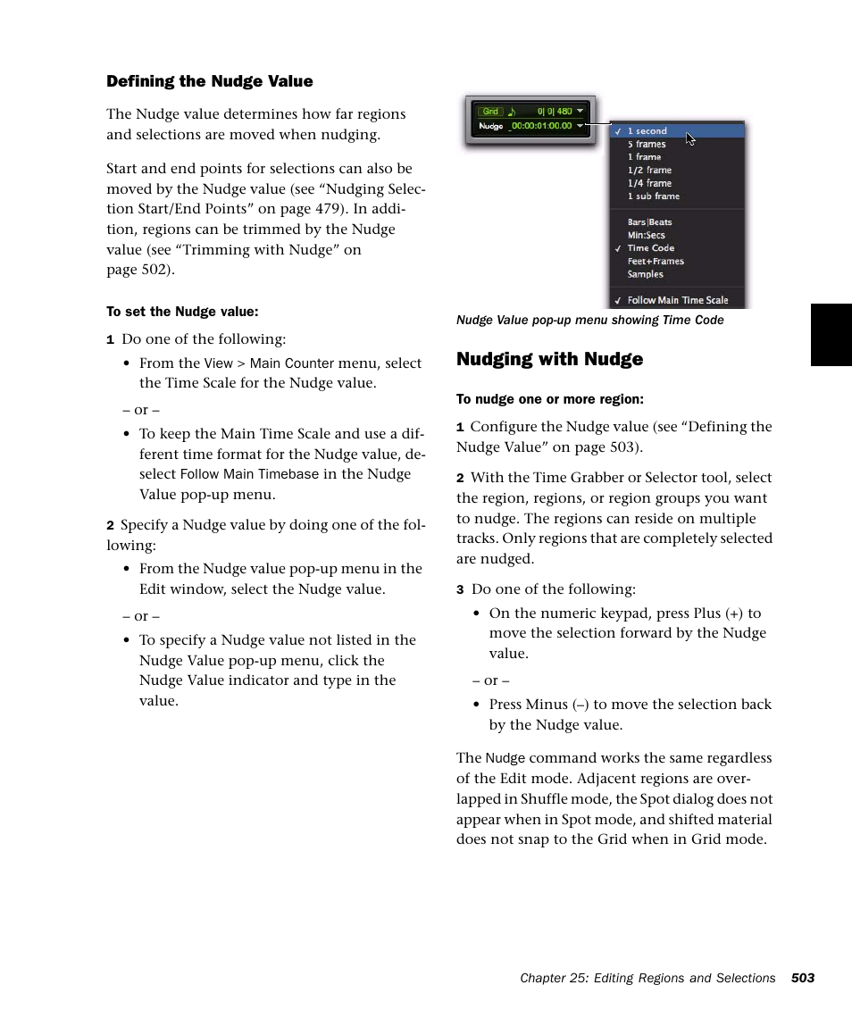 Nudging with nudge | M-AUDIO Pro Tools Recording Studio User Manual | Page 521 / 1112