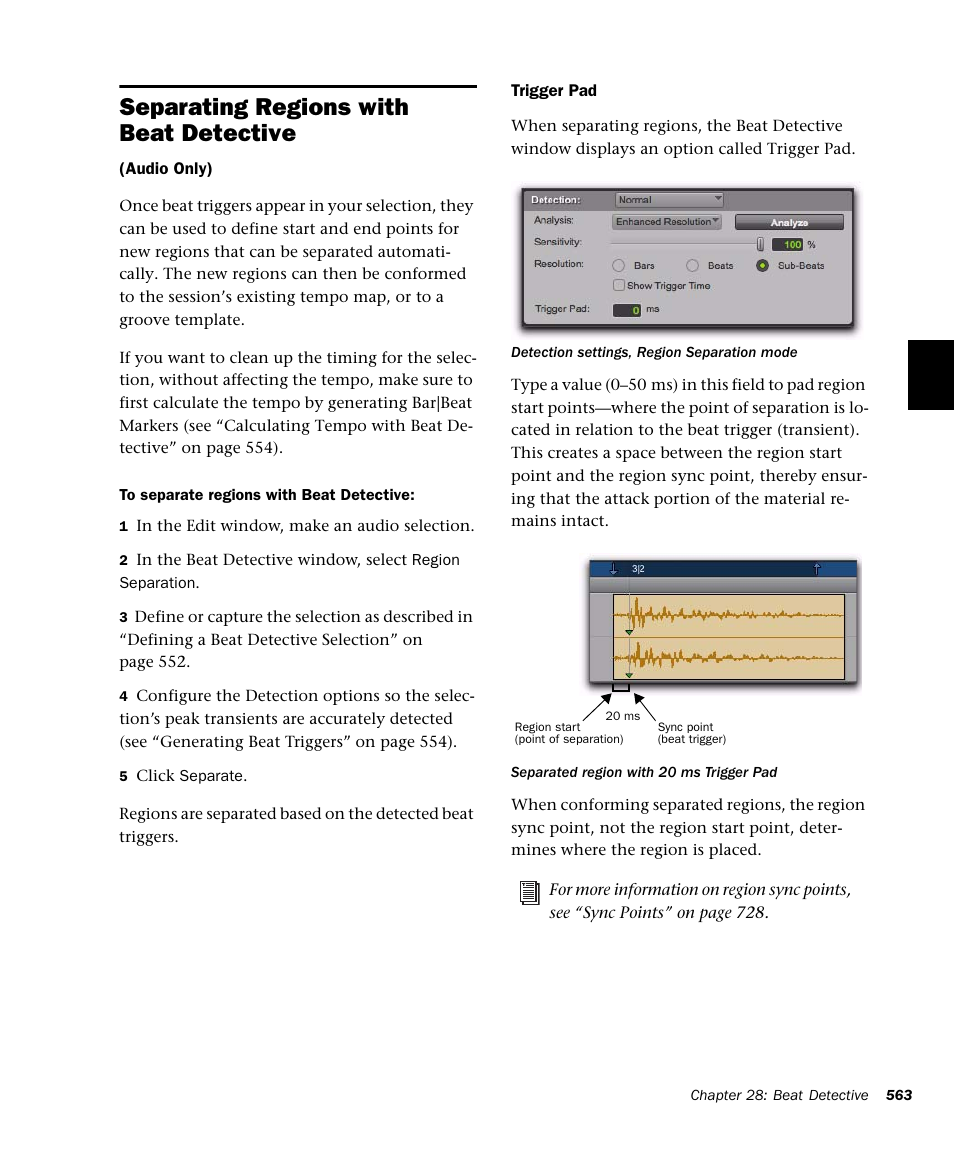 Separating regions with beat detective | M-AUDIO Pro Tools Recording Studio User Manual | Page 581 / 1112