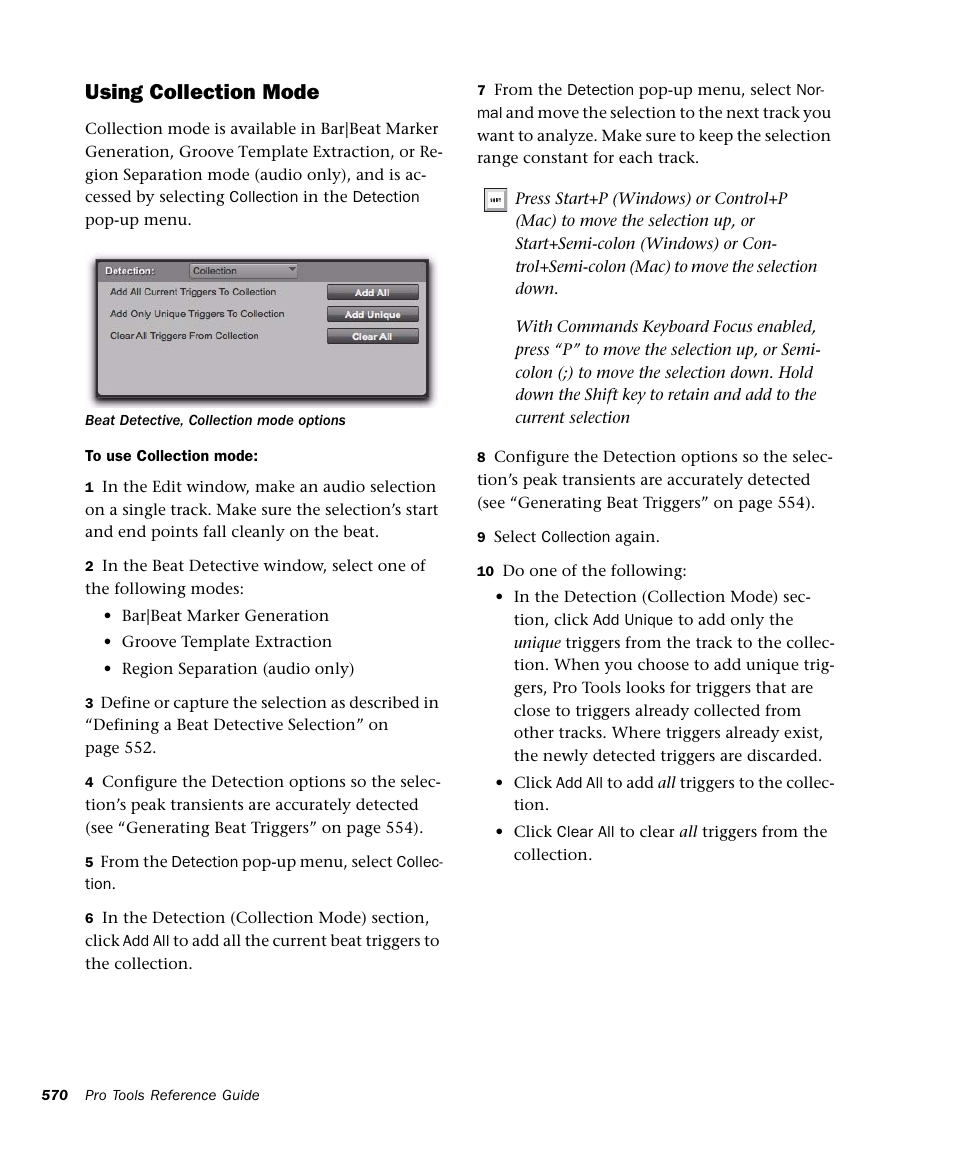 Using collection mode | M-AUDIO Pro Tools Recording Studio User Manual | Page 588 / 1112