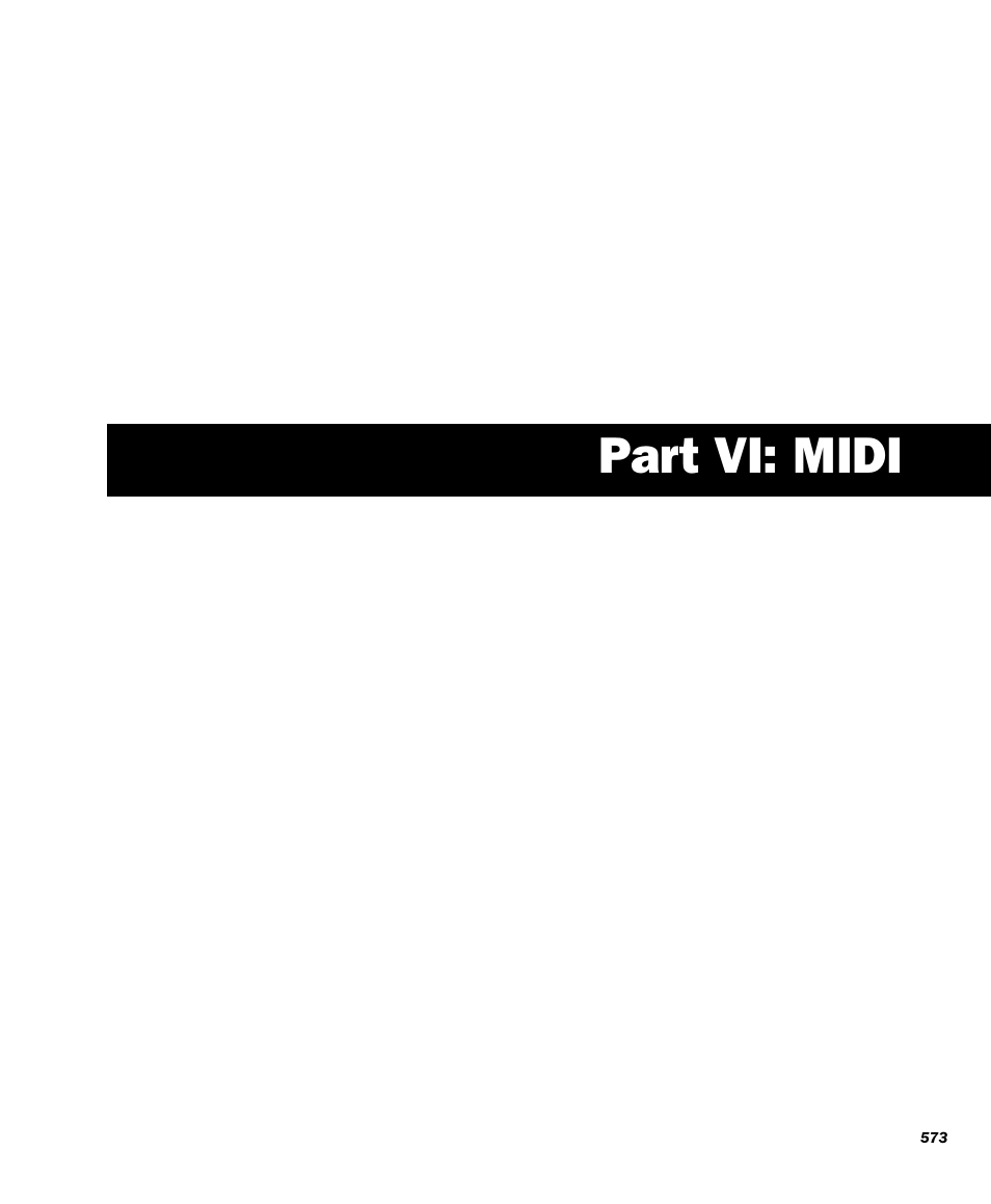 Midi, Part vi midi, Part vi: midi | M-AUDIO Pro Tools Recording Studio User Manual | Page 591 / 1112