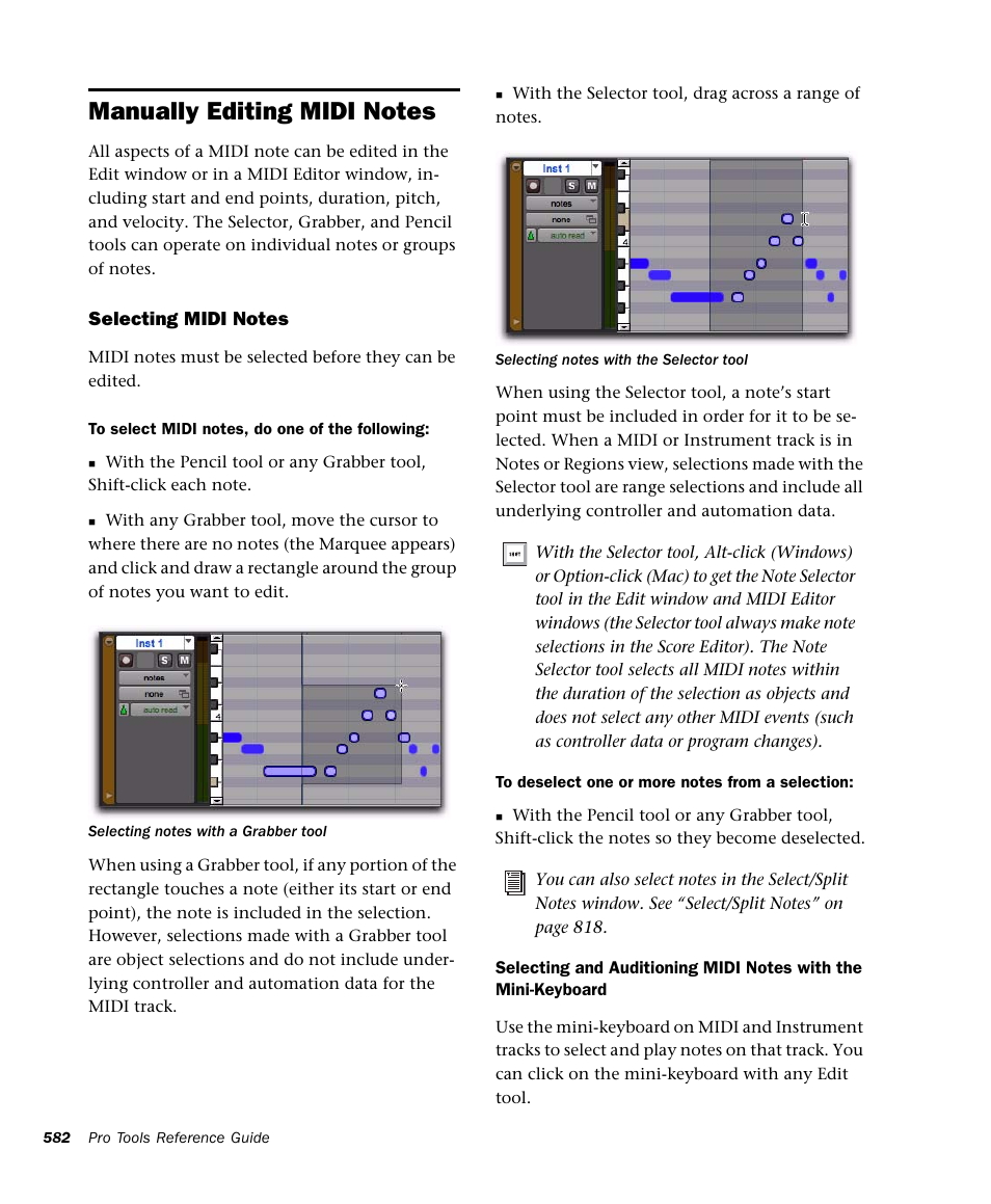 Manually editing midi notes | M-AUDIO Pro Tools Recording Studio User Manual | Page 600 / 1112