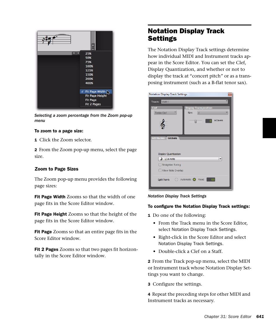 Notation display track settings | M-AUDIO Pro Tools Recording Studio User Manual | Page 659 / 1112