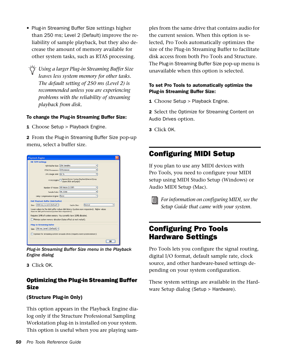 Configuring midi setup, Configuring pro tools hardware settings | M-AUDIO Pro Tools Recording Studio User Manual | Page 68 / 1112