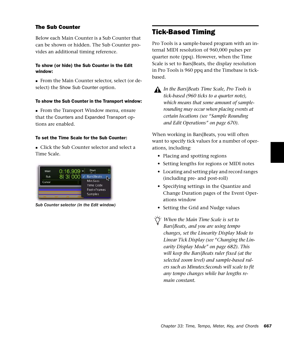 Tick-based timing | M-AUDIO Pro Tools Recording Studio User Manual | Page 685 / 1112