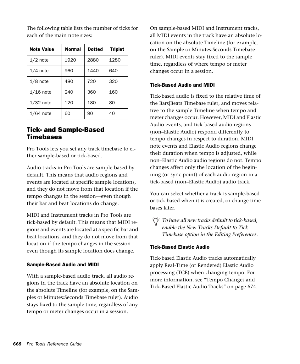 Tick- and sample-based timebases | M-AUDIO Pro Tools Recording Studio User Manual | Page 686 / 1112