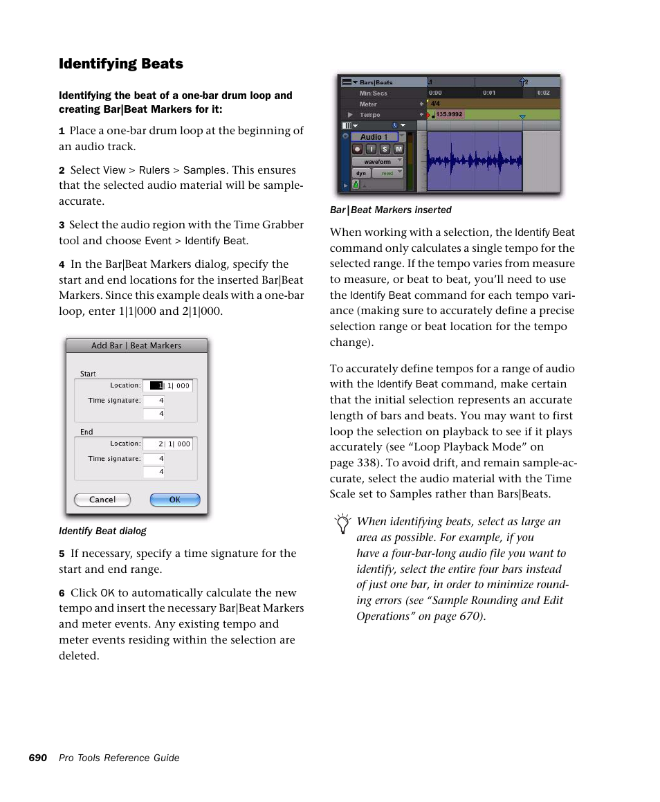 Identifying beats | M-AUDIO Pro Tools Recording Studio User Manual | Page 708 / 1112