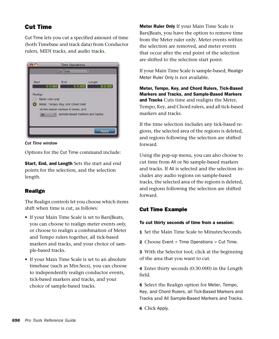 Cut time | M-AUDIO Pro Tools Recording Studio User Manual | Page 716 / 1112