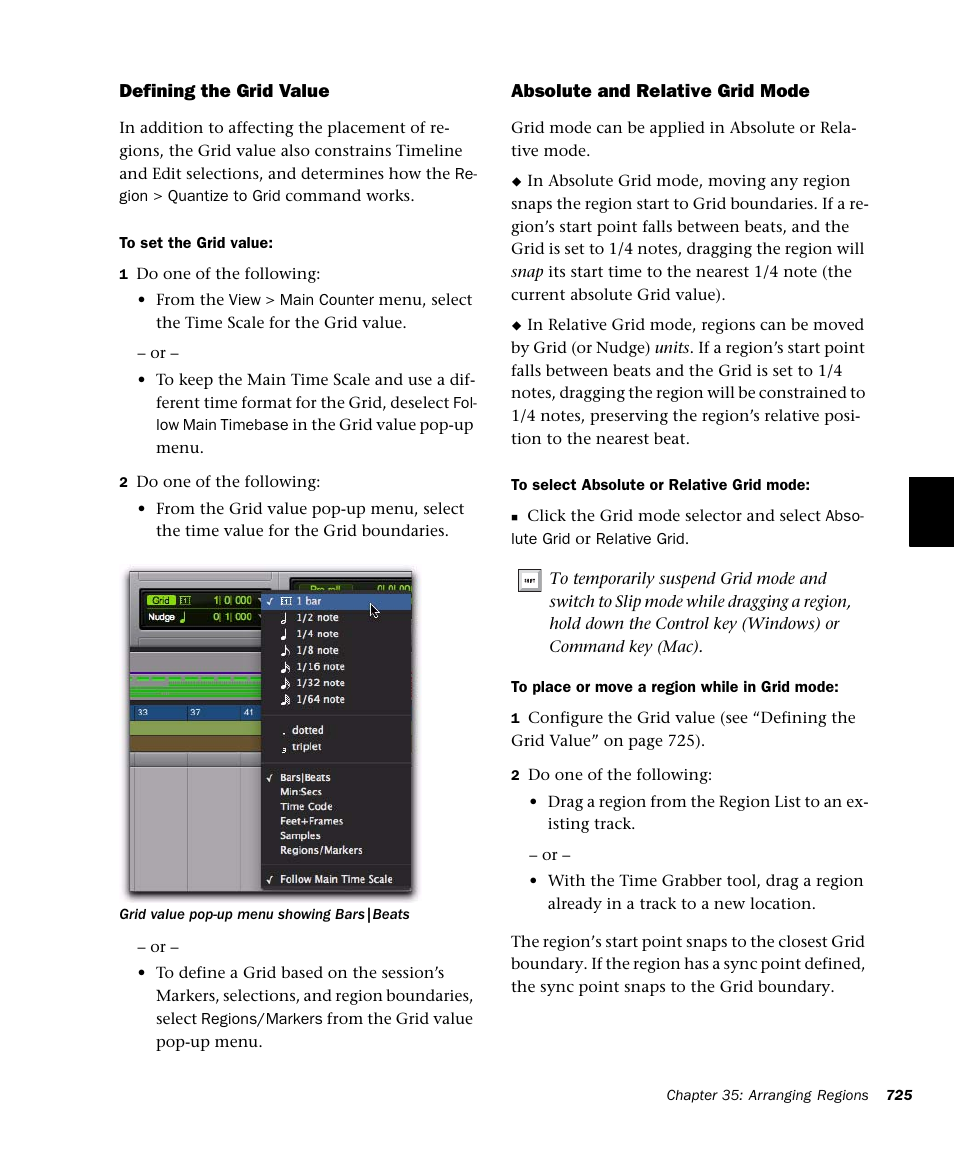 Grid value (see “defining the grid | M-AUDIO Pro Tools Recording Studio User Manual | Page 743 / 1112